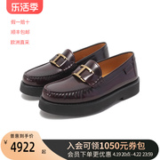 TOD'S女士牛皮革大T饰扣厚底休闲乐福鞋皮鞋单鞋 XXW54K0HN90SHA