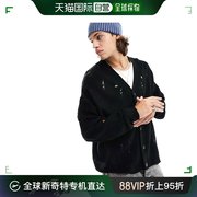 香港直邮潮奢 ASOS 男士设计宽松款梯形针织开衫(黑色)