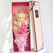 卡通花束小熊公仔娃娃糖果礼盒，玫瑰花礼创意生日礼物送女朋友闺蜜