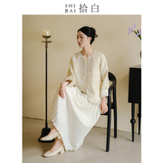 SHIBAI新中式外套女秋季高端真丝提花盘扣上衣原创中国风设计