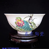 骨瓷套碗 微波炉适用 送礼家用 仿古瓷鸟语花香4个装