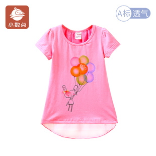 小数点童装女童t恤韩版夏季童装卡通女童短袖，儿童t恤宝宝上衣