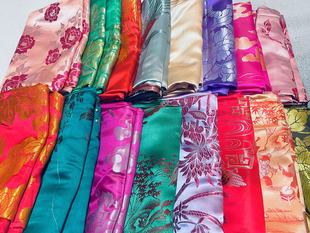C八十年代老式复古真丝软缎被面面料100桑蚕丝中国民族风背面