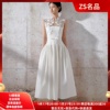 国现越南设计师lobbster蕾丝，拼接高腰压褶高级感女神气质连衣裙