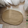 手工编织地垫日式棉线地垫ins卧室卫生间吸水地毯蹭脚椭圆床边毯