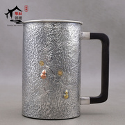 葫芦银杯子999纯银茶杯手工大容量复古主人杯足银中式品茗水酒杯