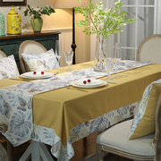 美式田园餐桌布艺现代简约长方形圆形茶几桌布布艺棉麻风餐桌垫