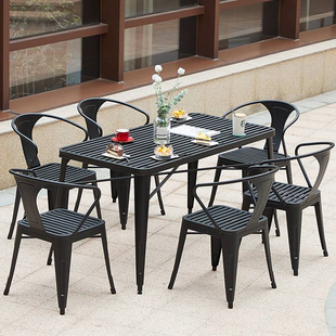 简约户外桌椅套件咖啡奶茶店现代休闲铁艺桌子室外阳台露天庭院椅