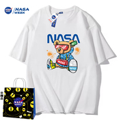 NASA GAME联名款2024纯棉短袖t恤男女潮牌上衣情侣装T恤Q