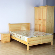 小小的温馨之家家具，全实木床松木床，单人双人床1.21.51.8米400
