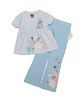 3-7岁超美外单春夏款女童舒适时尚卡通迪家公主短袖+长裤两件套装