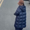 韩国版儿童男女童白鸭绒(白鸭绒，)羽绒服过膝长款加厚保暖中大童连帽外套潮