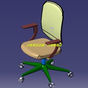 办公椅电脑会议椅子升降旋转椅轮子轱辘靠背椅，3d三维几何数模型