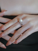 s925纯银珍珠戒指女小众，设计独特开口可调节指环轻奢高级感食指戒