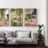 花园索罗拉单幅油画布欧式风景，装饰画客厅沙发背景无框画餐厅挂画