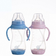 PP宽口径婴儿带手柄奶瓶宝宝 防摔新生儿防胀气奶瓶