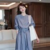 欧洲站2023春季仙女气质优雅文艺风减龄长袖，连衣裙名媛职业风长裙