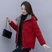 棉服女短款2022棉衣加厚时尚休闲冬天保暖立领红色外套潮
