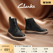 Clarks其乐女鞋秋冬时尚潮流松糕底靴时尚系带时尚短靴马丁靴女