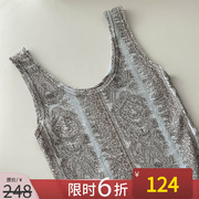nanastore法式复古针织印花背心，连衣裙2024春季性感，气质优雅