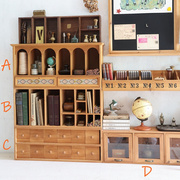 杉叁复古桌面收纳盒，抽屉式木质置物柜手账文具，画笔书桌整理置物架