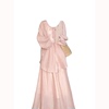 大码胖mm法式慵懒粉色长袖衬衫，女度假风沙滩海边防晒半身裙两件套