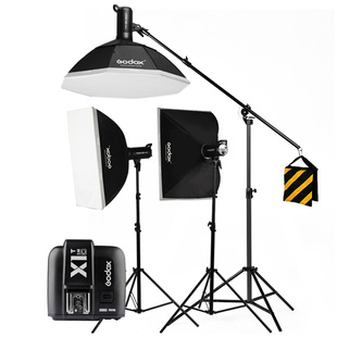神牛摄影灯skii400w二代影室闪光灯套装柔光箱摄影棚，服装人像器材