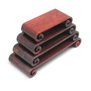 红木工艺品木雕摆件复古红酸枝书卷明式奇石头花盆底座长方形木托