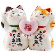 日本药师窑招财猫摆件结婚恋爱姻缘守护家庭情侣礼物送女生美满