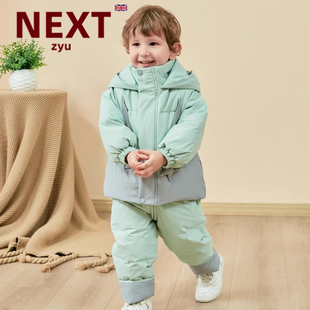 英国NEXT ZYU宝宝羽绒服套装1-3岁男女童婴幼儿外套加厚