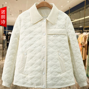 大码胖mm高级感冬装，小香风棉服外套，韩版宽松百搭气质翻领绗棉棉衣