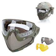 WST领航者迷彩面具CS战术户外护脸军迷头戴式/FAST导轨用全脸面罩