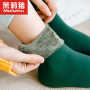 5双装秋冬季保暖袜加绒，加厚地板袜中老年孕妇，雪地袜男女士睡眠袜