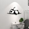 熊猫可爱卡通贴纸厨房卫生间，推拉门墙贴画创意，卧室床头墙面装饰品