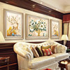 客厅装饰画欧式三联画轻奢，餐厅美式玄关壁画，挂画沙发背景墙画