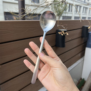 韩式圆勺304不锈钢可爱汤勺，儿童勺子成人汤匙圆头勺吃饭勺长柄