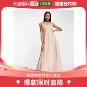 香港直邮潮奢 ASOS 女士Bridesmaid 设计背心褶皱胸衣腰带长款连(