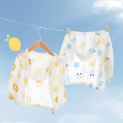 婴儿防晒衣夏季超薄透气纯棉纱布开衫6个月8宝宝衣服外套小童上衣