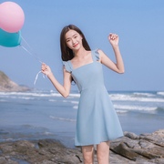 2024夏季韩版女装修身显瘦小清新度假裙吊带背心连衣裙夏裙子