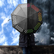博物×Suck UK遇水变色雨伞晴雨两用小黑伞折叠女神雨伞ins创意