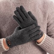男女分指触摸屏手套秋冬季针织防寒保暖骑行加绒加厚舒适毛线学生