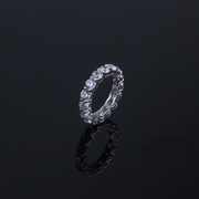 S925纯银超闪大锆石夸张戒指女士精致宴会奢华欧美风格指环首饰品
