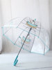 沛欣雨伞女士 糖果色卡通独角兽半自动长柄伞拱形伞PVC透明伞