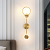 轻奢壁灯客厅过道LED双头北欧新中式创意现代简约全铜床头卧室