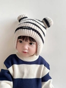 秋冬季加厚保暖帽婴儿宝宝帽子男童女童护耳帽小丸子针织帽毛线帽