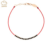 Redline红绳锐先女士手绳黑钻魅力神秘时尚精致手链 15.5~17.5cm