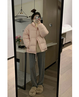 veee韩系减龄冬季bi备0压感保暖显瘦轻便型粉色中款短款羽绒服女