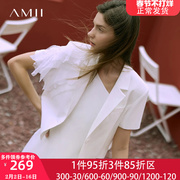 Amii西装气质OL职业夏装外套女2024夏季时尚薄款小西服设计感