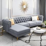 美式现代轻奢布艺沙发客厅沙发，贵妃转角科技布沙发(布沙发)组合整装网红款