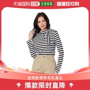 香港直邮潮奢 Tommy Hilfiger 汤米 希尔费格 女士条纹绑带领长袖